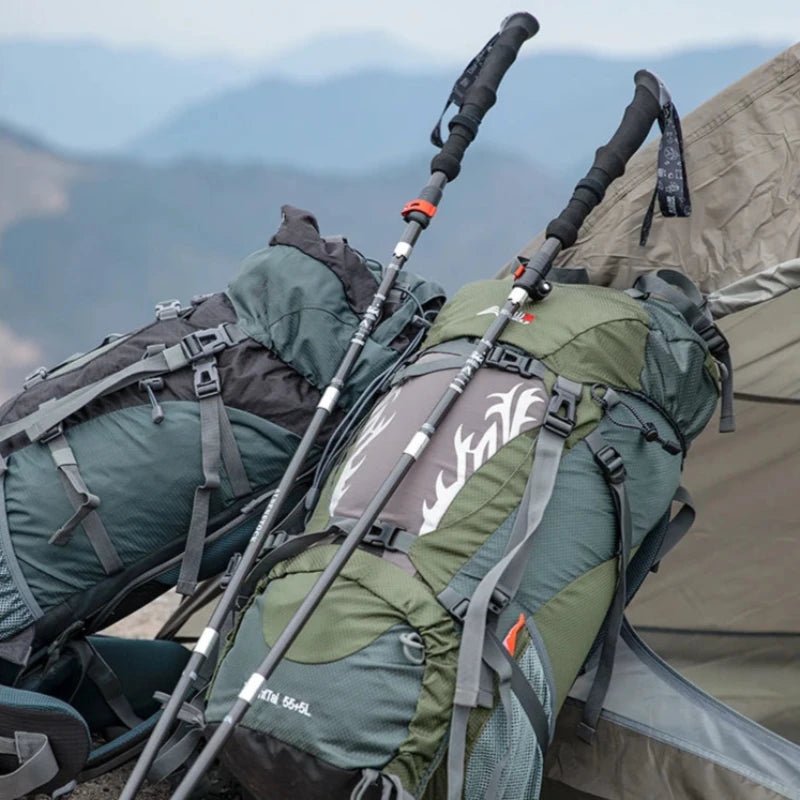 Bâton de Randonnée Pliable en Carbone sac à dos