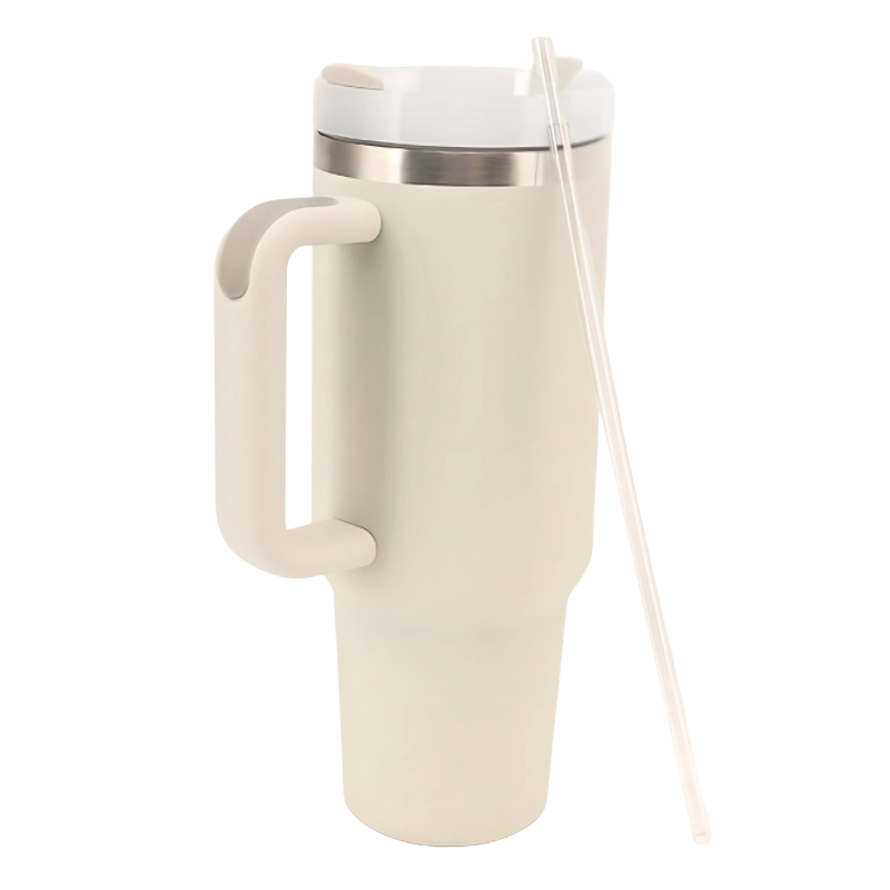 Bouteille Isotherme avec Paille 1,2L beige