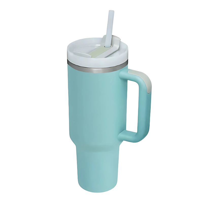 Bouteille Isotherme avec Paille 1,2L bleu