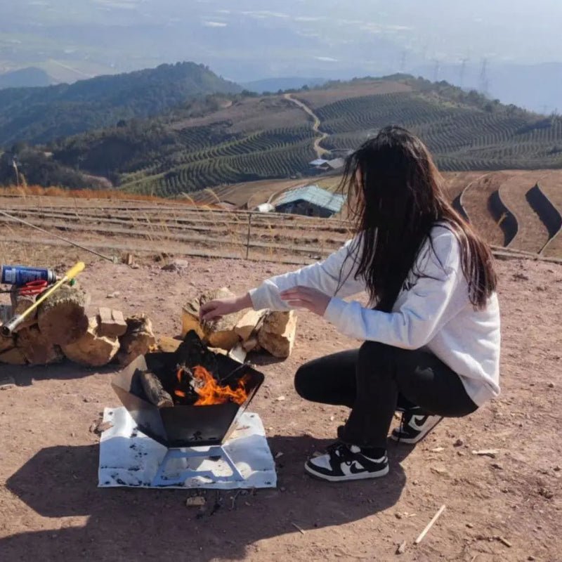 Brasero de Camping Pliable bois