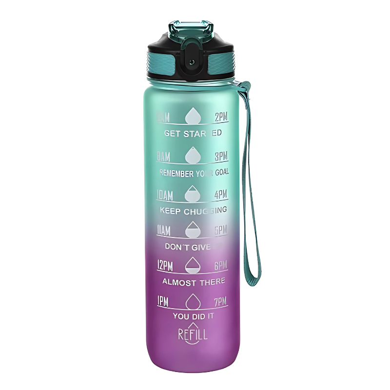 Gourde Motivation 1L vert violet