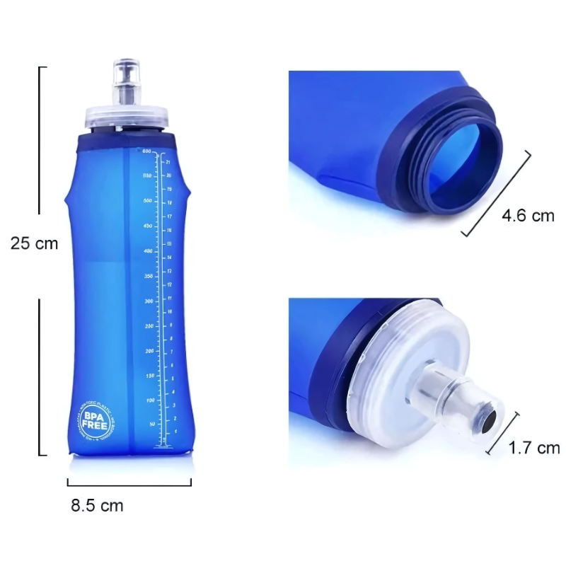 Gourde Souple 600ml mesures