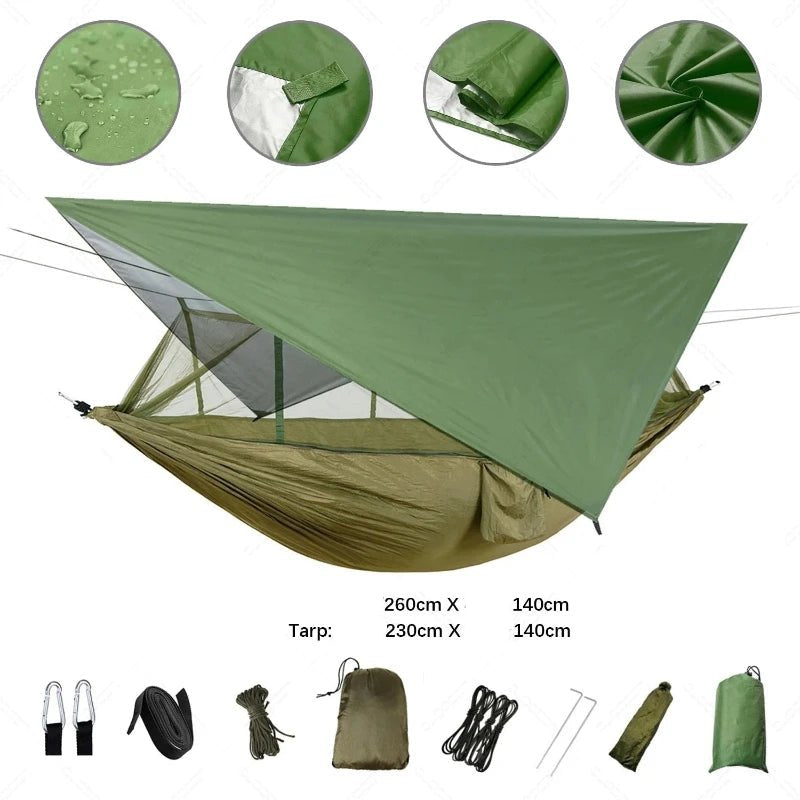 Hamac Moustiquaire avec Tarp détails