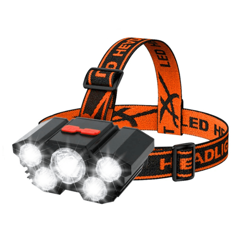 Lampe Frontale 5 LED Rechargeable éclairage