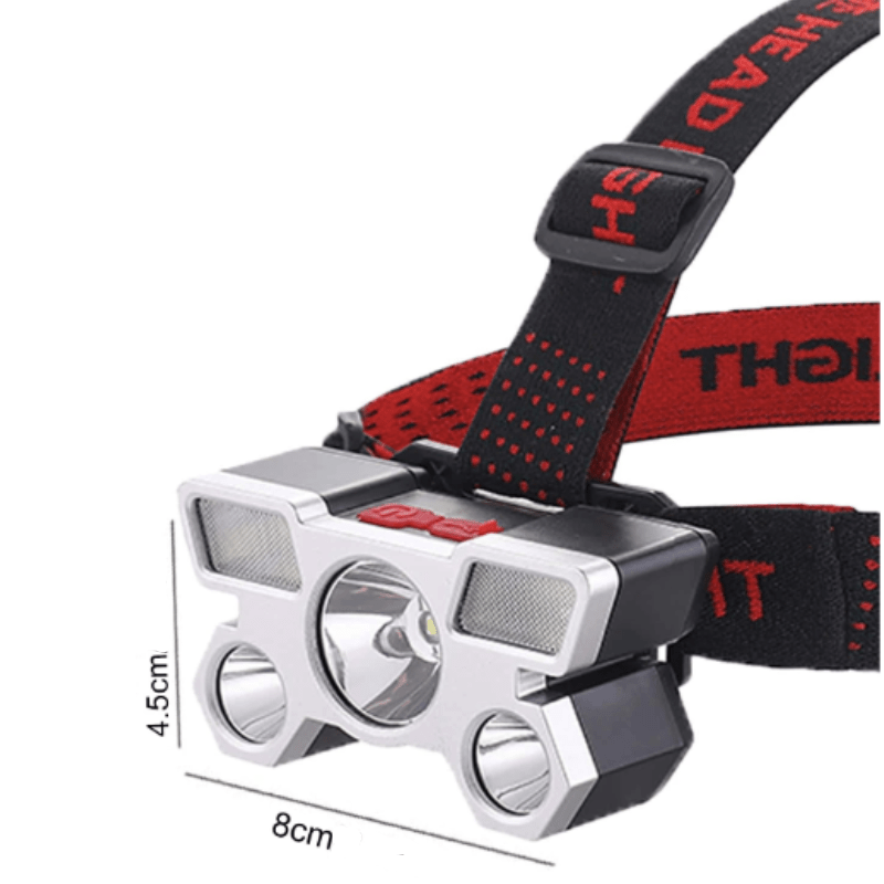 Lampe Frontale Puissante 5 LED Rechargeable taille