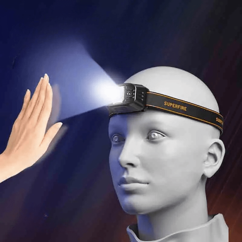 Lampe Frontale Rechargeable 2000mAh détecteur de mouvement