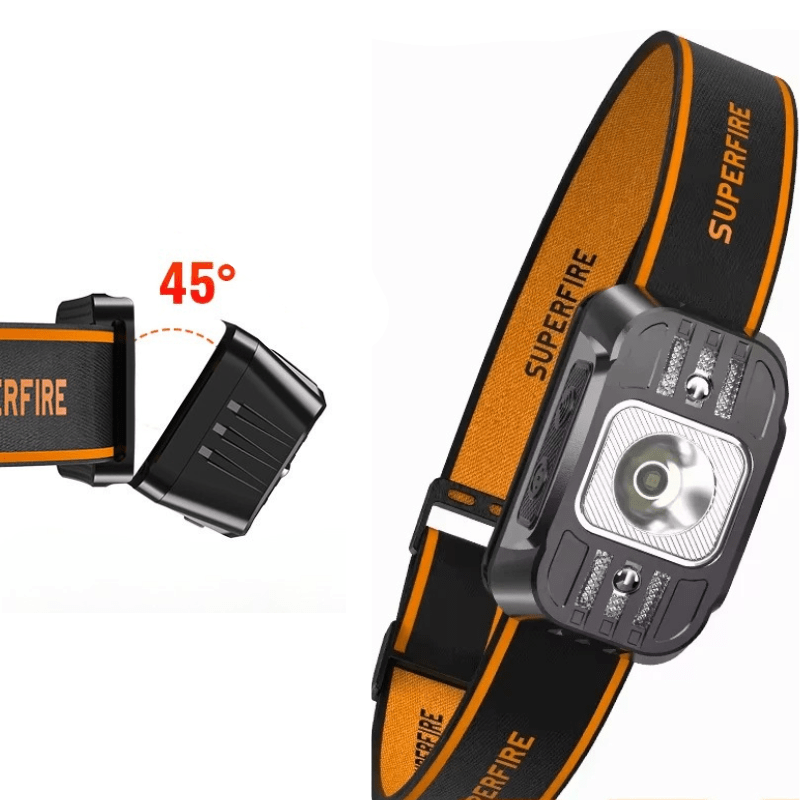 Lampe Frontale Rechargeable 2000mAh tête réglable