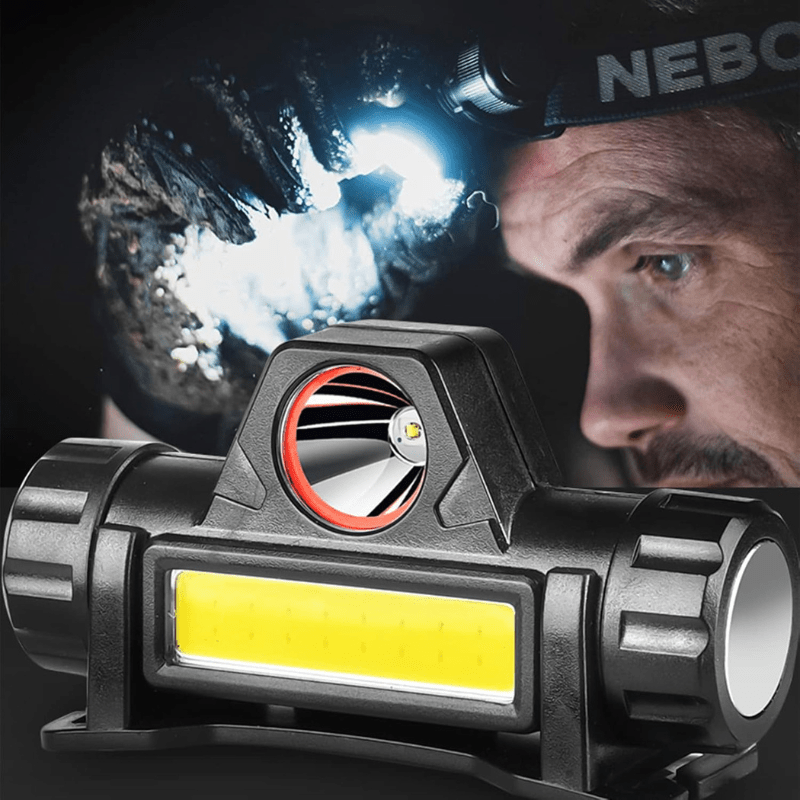 Lampe Frontale Rechargeable Double Éclairage ajustable