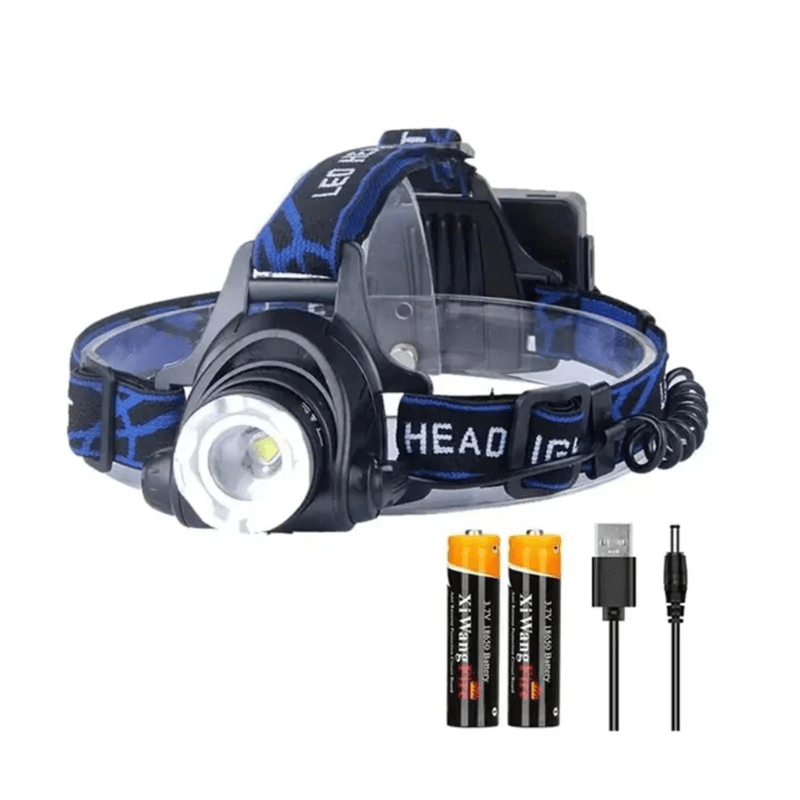 Lampe Frontale Rechargeable avec Zoom piles rechargeables