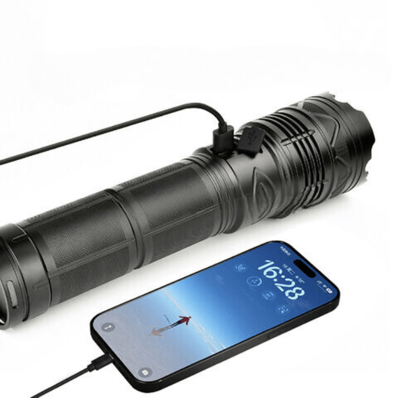 Lampe Torche Ultra Puissante 4000 Lumens recharge téléphone