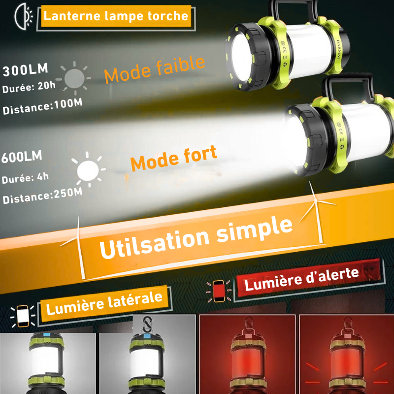 Lanterne Lampe Torche modes et puissance