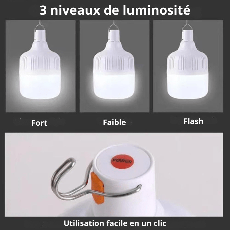 Lanterne Portable 120W niveaux de luminosité