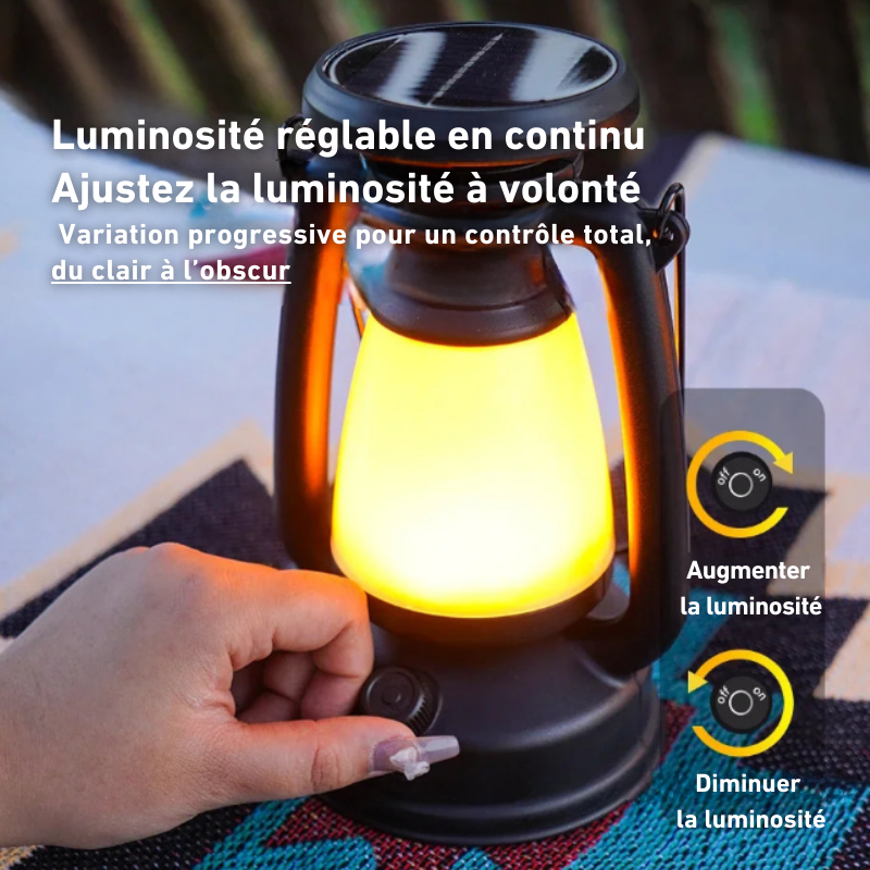 Lanterne Solaire Rétro LED réglage