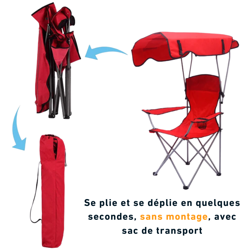 Chaise Pliante Camping avec Pare-soleil