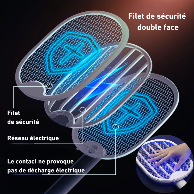 Raquette Anti-Moustique Rechargeable