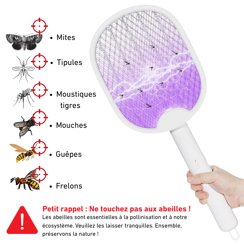 Raquette Anti-Moustique Rechargeable