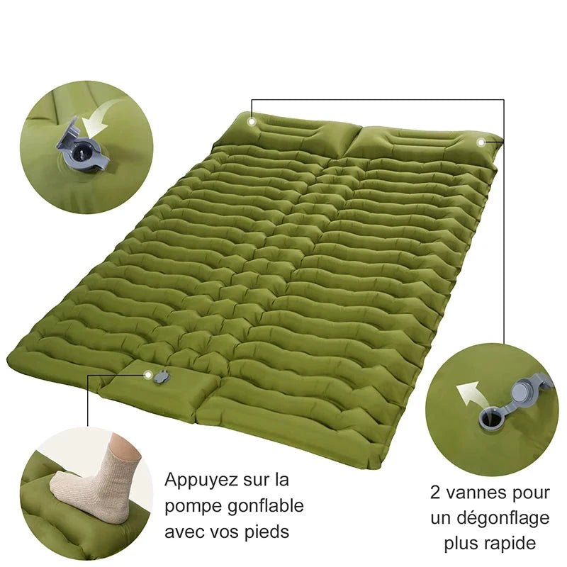 Matelas Autogonflant Bivouac 2 Personnes pompe