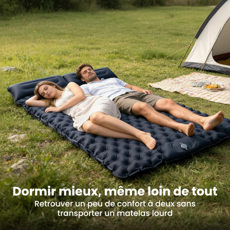 Matelas Gonflable 2 Personnes avec Pompe Intégrée en camping
