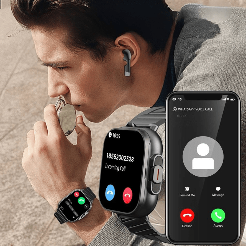 Montre connectée 2 en 1 avec écouteurs poignet