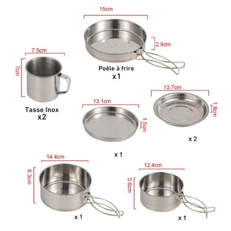 Popote Inox 2 Personnes taille