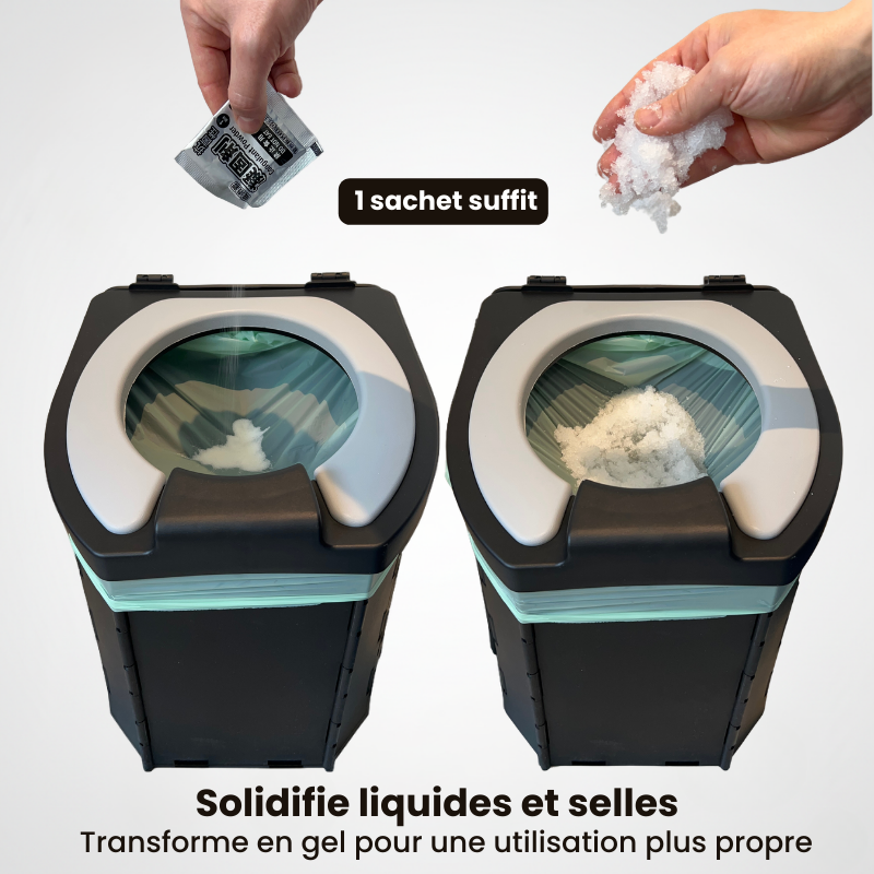 12 Sachets de Poudre Gélifiante pour Toilettes Portables