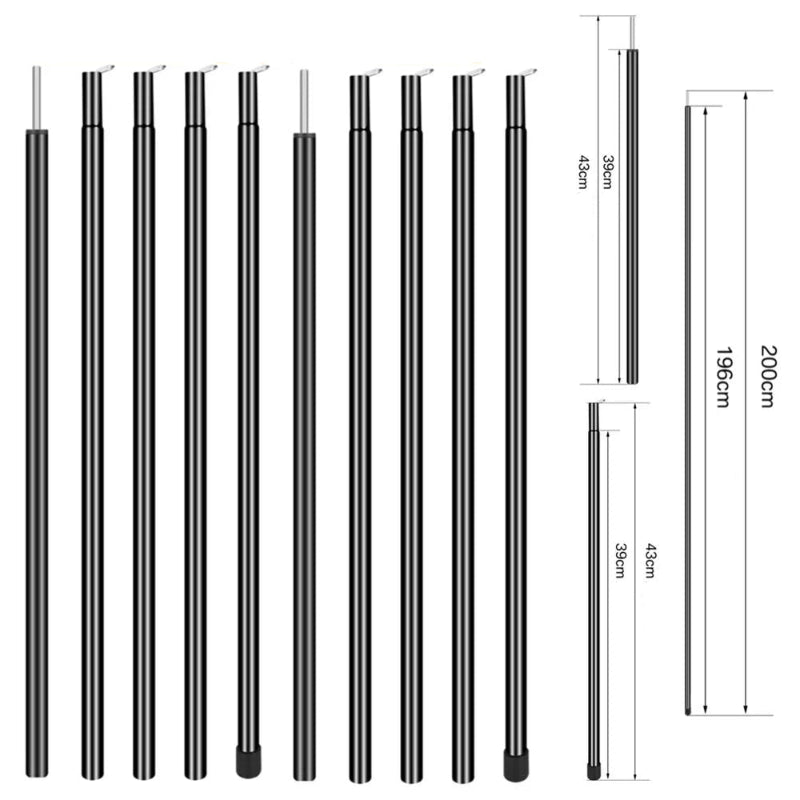 Paire de Mâts Réglables pour Tarp