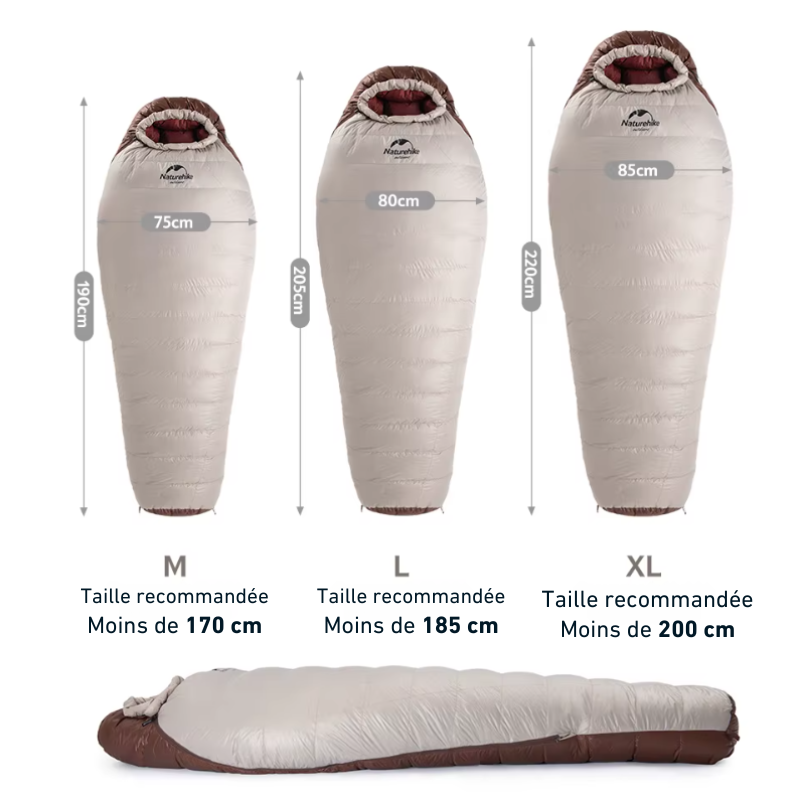 Sac de Couchage Grand Froid - 7° tailles