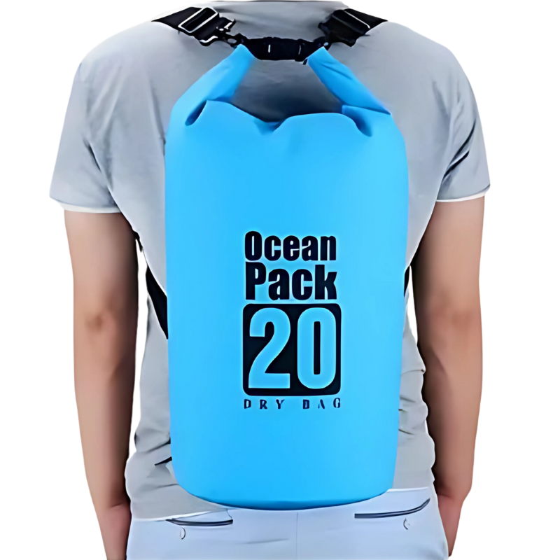 Sac Étanche 20L sur le dos