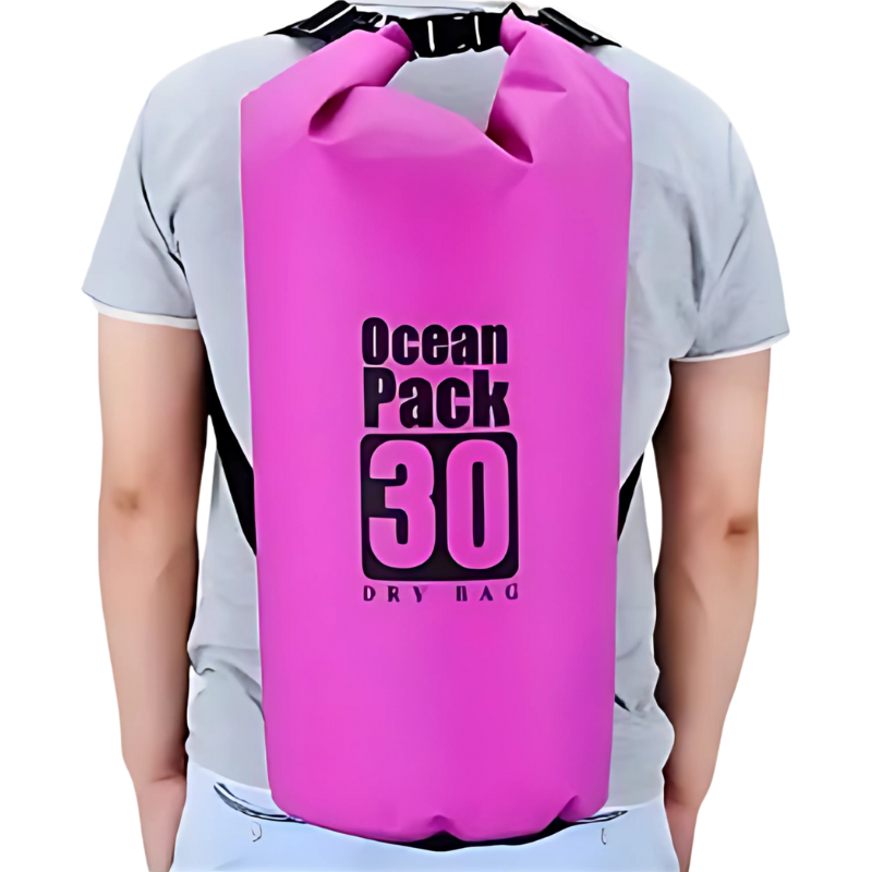Sac Étanche 30L sur le dos