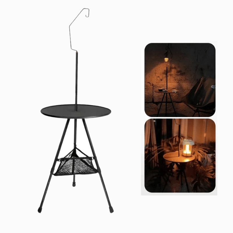 Table Ronde Pliante avec support lanterne