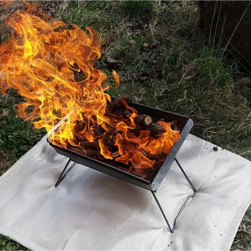 Tapis Ignifuge Barbecue feu de bois
