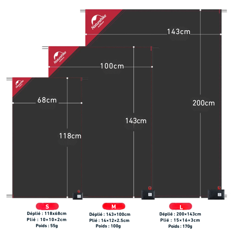 Tapis de Sol Bivouac mesure