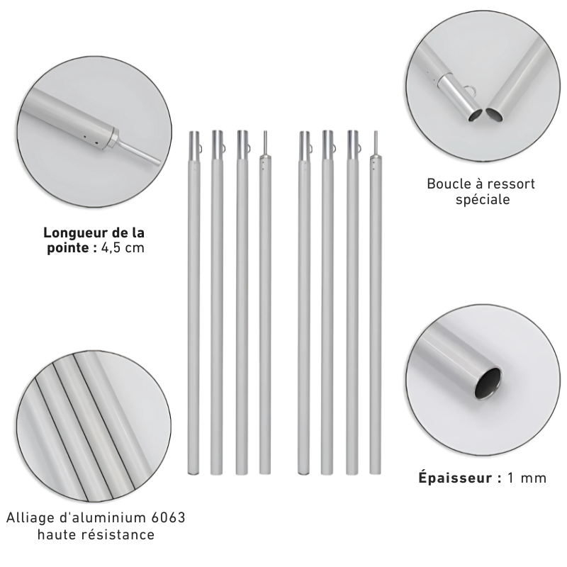Tarp Camping poteaux