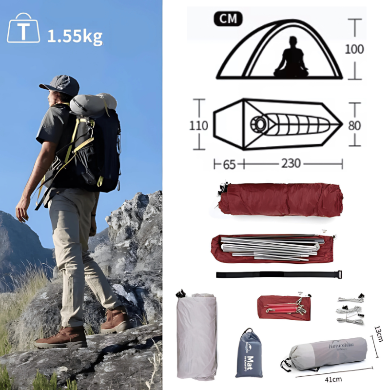 Tente Bivouac 1 Place Ultra Légère mesure