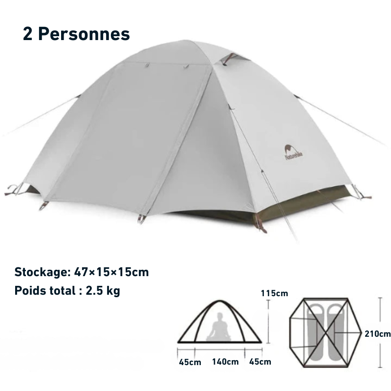 Tente Dôme Camping 2 - 3 Places mesures