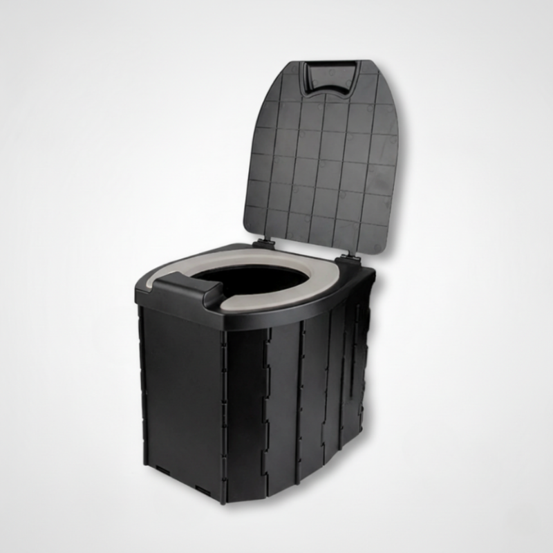 Toilettes De Camping Pliables ProPlus - Portables, Noires, 150 Kg Max - Avec Sacs Et Support Papier