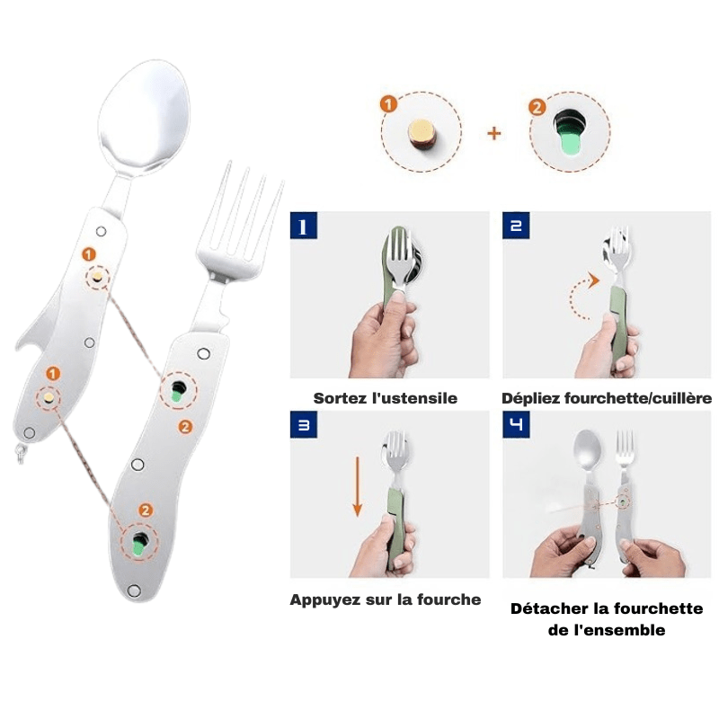 Couverts de Camping 4 - en - 1 Détachable
