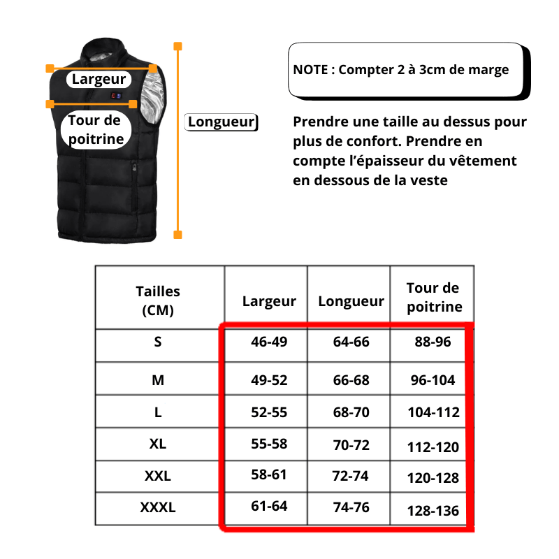 Gilet Chauffant USB