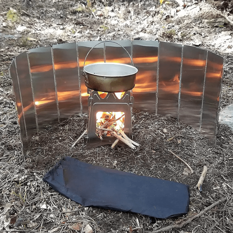 Pare - vent Pliable Réchaud Camping