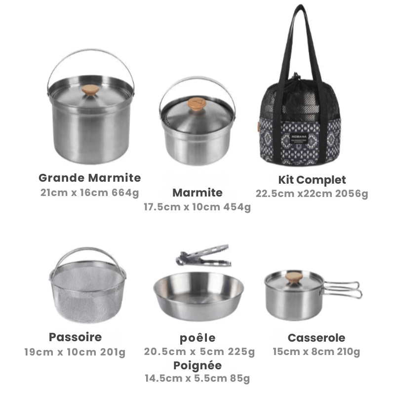 popote camping 4 personnes mesures