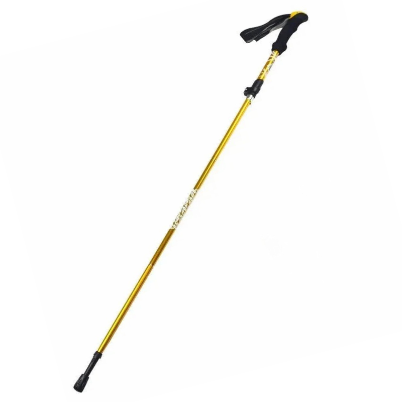 Bâton de Trekking Pliable en Aluminium jaune