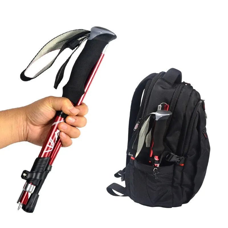 Bâton de Trekking Pliable en Aluminium sac à dos