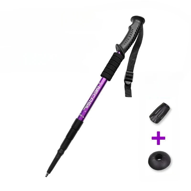 Bâton de Trekking Télescopique en Aluminium violet
