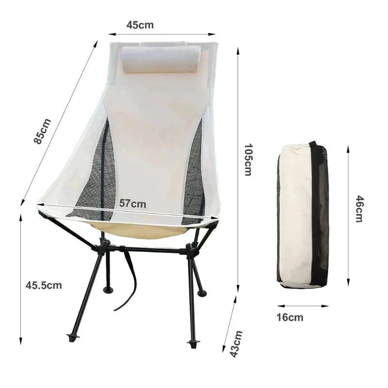 Chaise Pliante Camping avec Appuie-tête taille