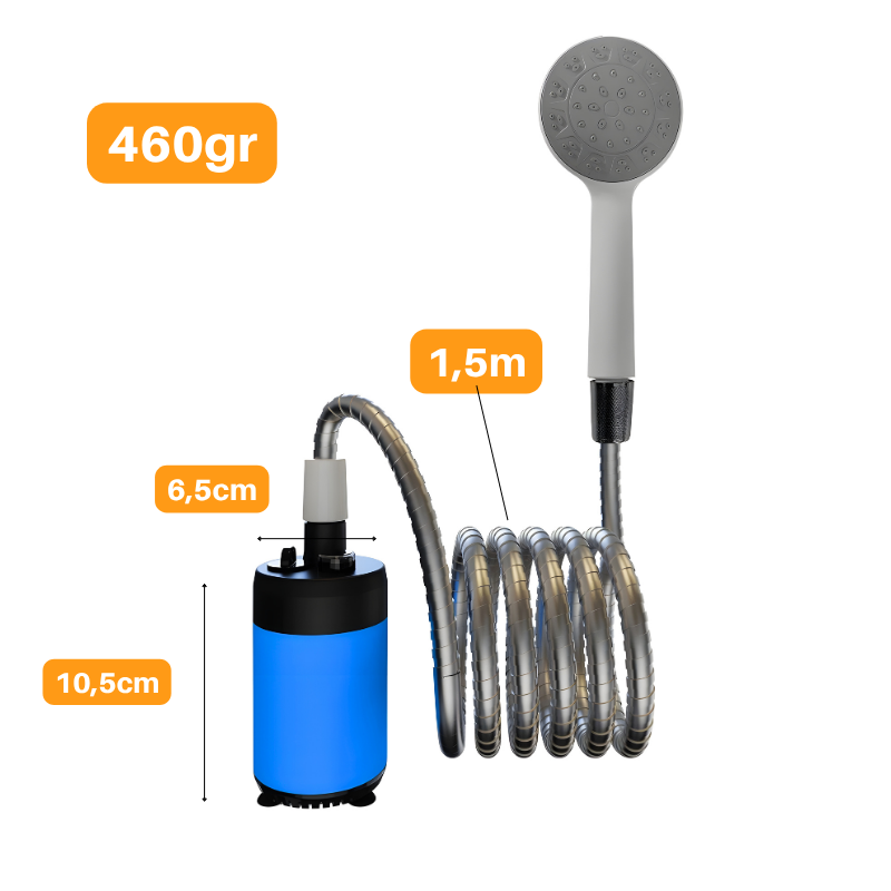 Pompe de Douche Camping Rechargeable