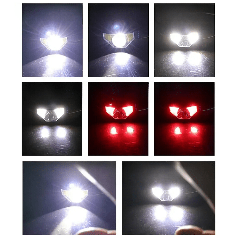 Lampe Frontale Rechargeable Lumière Rouge 8 modes d'éclairages