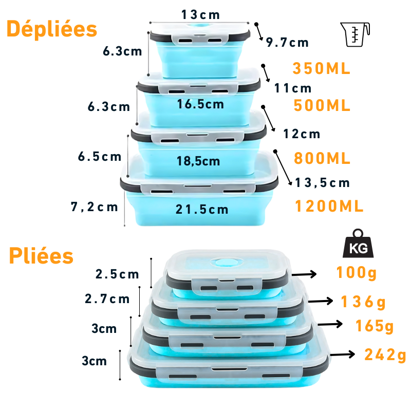 Boîtes Alimentaires Pliables