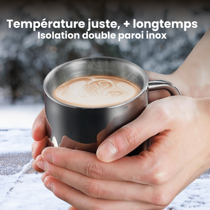 Double-walled stainless steel mug, 400ml