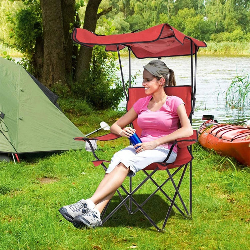 Chaise Pliante Camping avec Pare-soleil
