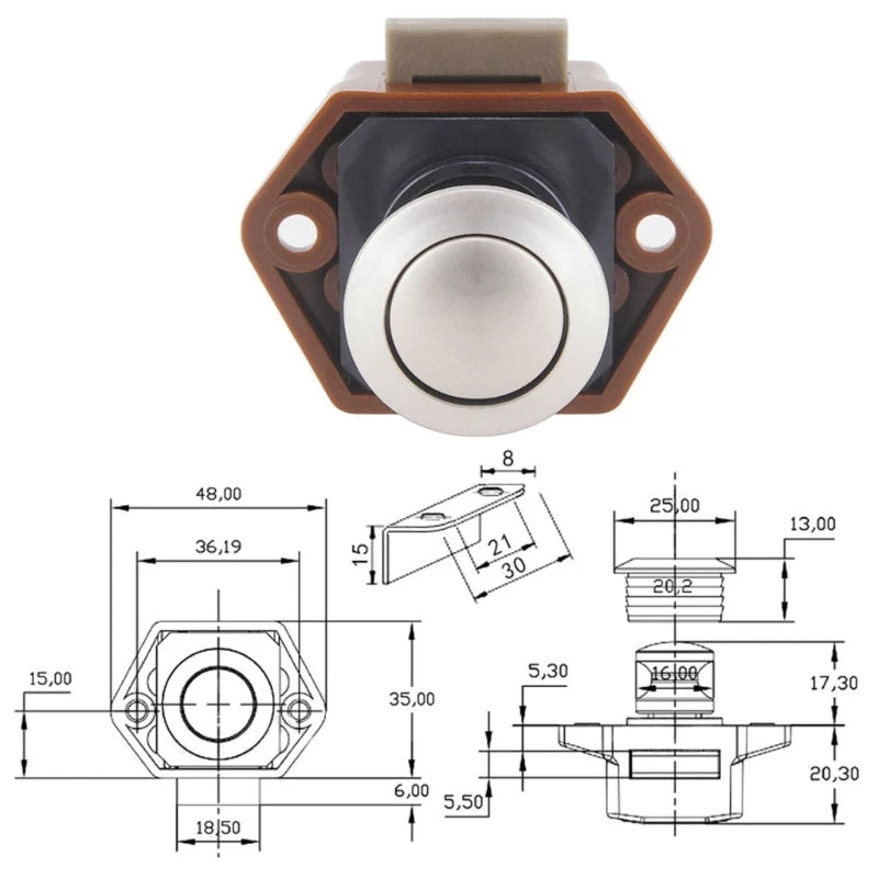 Bouton Poussoir Meuble Camping-Car